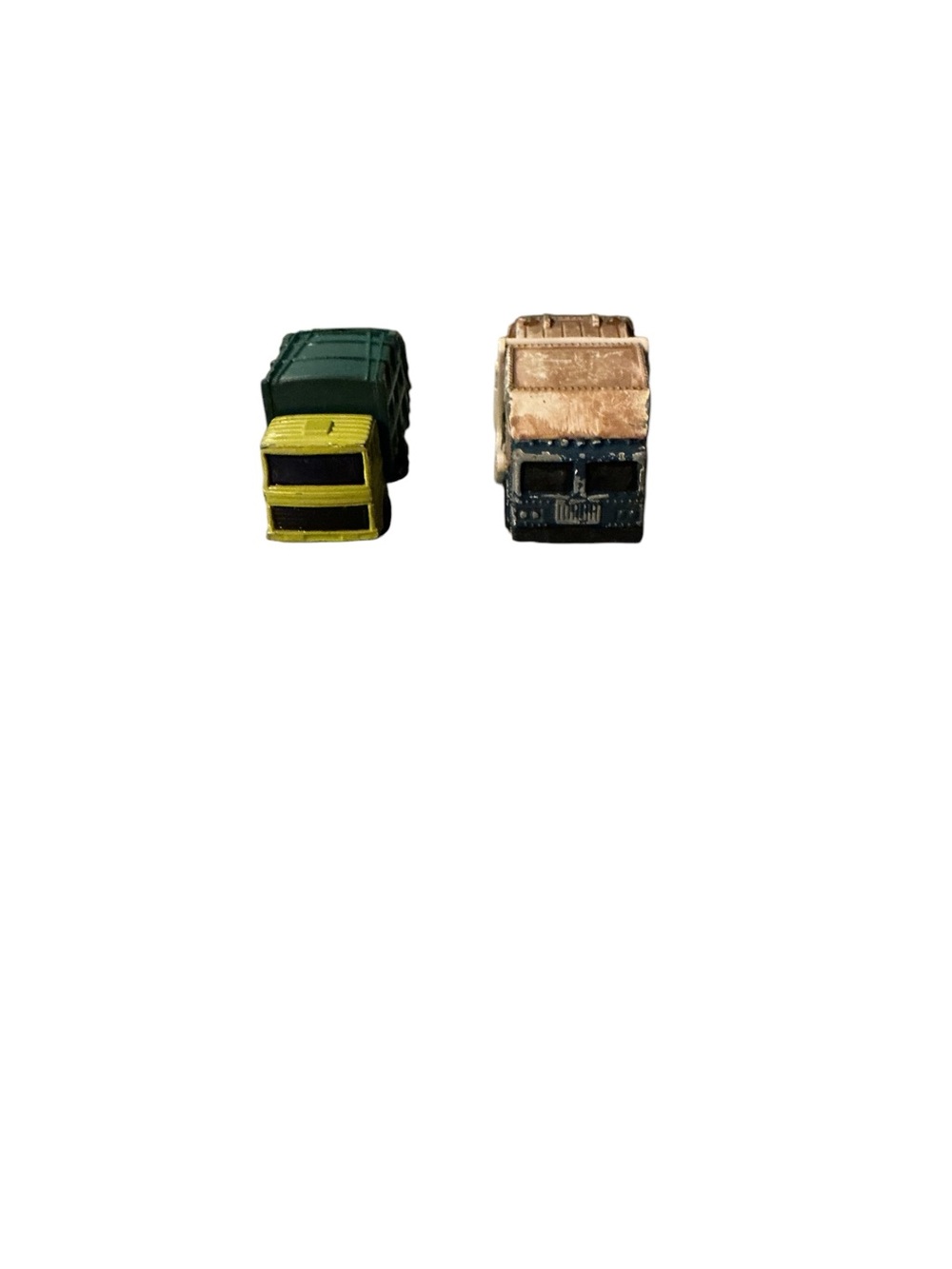 Die-Cast Toy Truck Set - Yellow and Green & Tan and Black